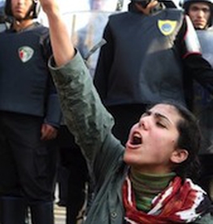 Uma jovem manifestante
