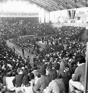 Pesaro, 1973. Semana Estudantil de Comunhão e Libertação. © Fraternità di CL (à disposição dos eventuais detentores dos direitos)