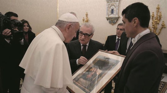 Scorsese com Papa Francisco