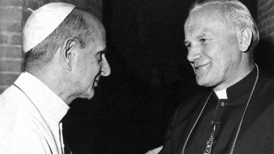 Paulo VI e o cardeal Wojtyla