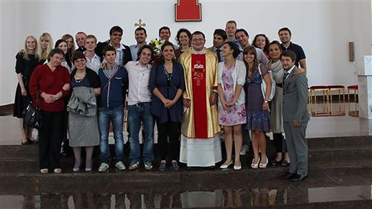 Com os amigos de Piacenza, no dia da ordenação