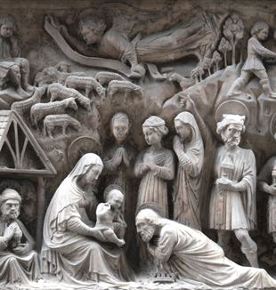 Elia e Giovanni Gagini, "A adoração dos Magos", 1457. Via degli Orefici, Gênova.