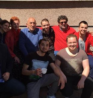 Foto de grupo com alguns dos Jovens Trabalhadores cazaques