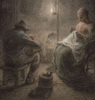 Jean-François Millet, "Noite de inverno" (detalhe), 1867 (© 2020 Museum of Fine Arts, Boston-Scala, Florença)