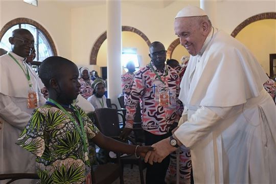 O encontro com as vítimas da violência na Nunciatura Apostólica de Kinshasa, Congo (Foto Vatican Media/Catholic Press Photo)