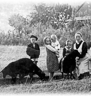 Wiktoria Niemczak Ulma com os filhos