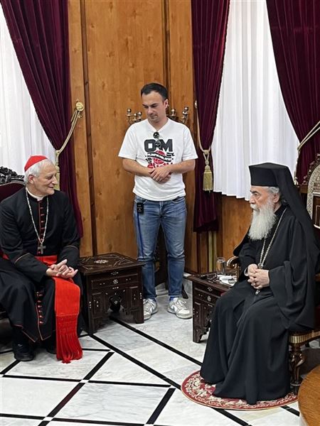 O encontro com o patriarca greco-ortodoxo de Jerusalém